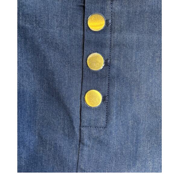 NWT Women's The Limited Blue Sailor Shorts, Gold buttons, Size 10 - Picture 3 of 4